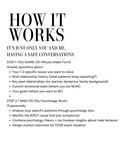 YOUR OWN HEALING, GLOWING STORY" - A Personalized 50+ Page Psychology Workbook Created for YOUR Specific Issue