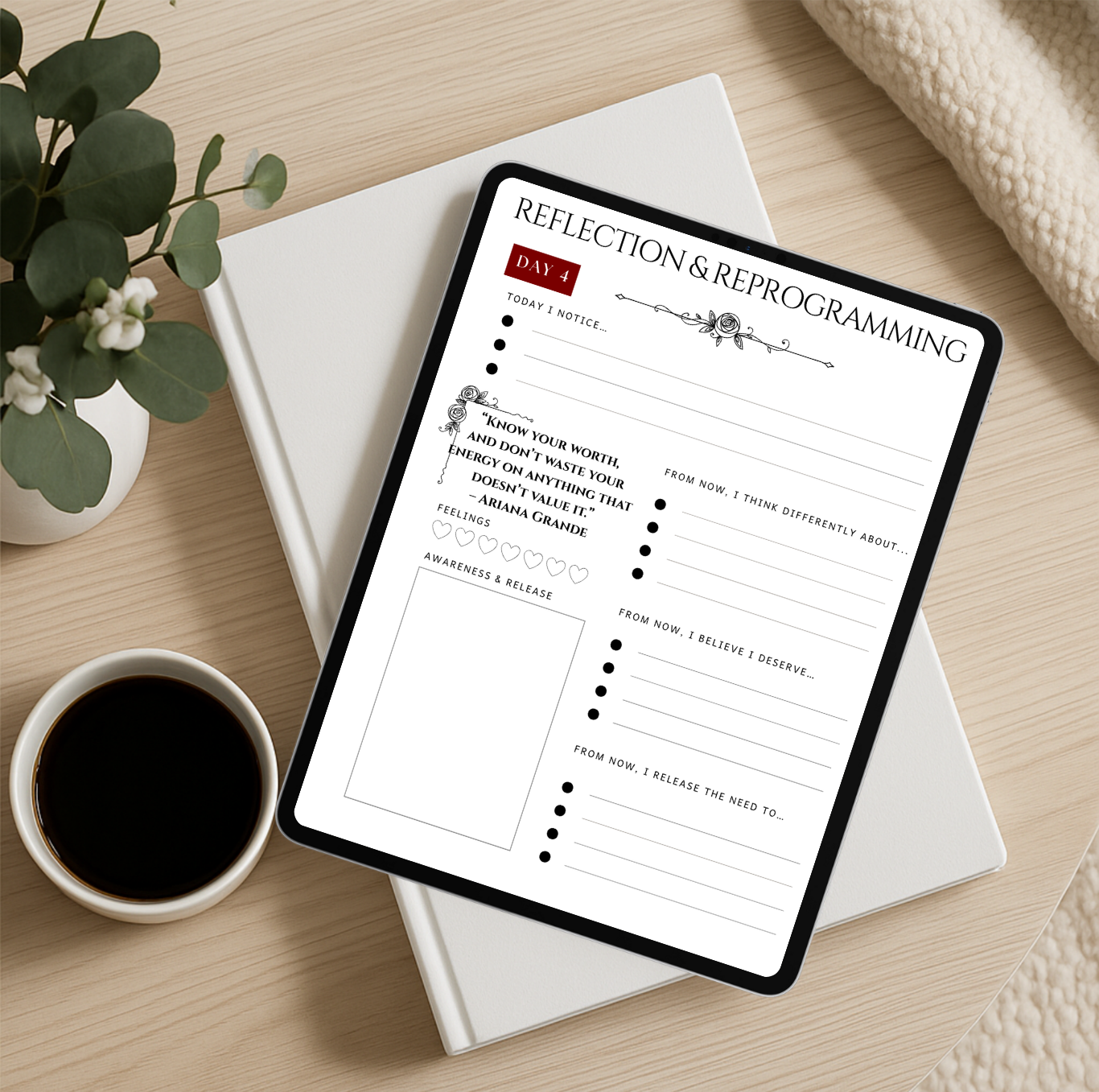 ♡ The Magnetic Manifestation Journal – 30-Day Self-Awareness & Attraction Workbook (CBT & Neuroscience-Inspired)