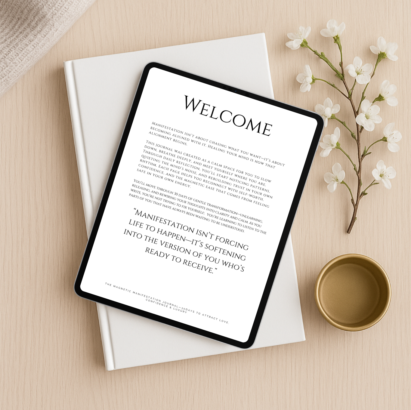 ♡ The Magnetic Manifestation Journal – 30-Day Self-Awareness & Attraction Workbook (CBT & Neuroscience-Inspired)