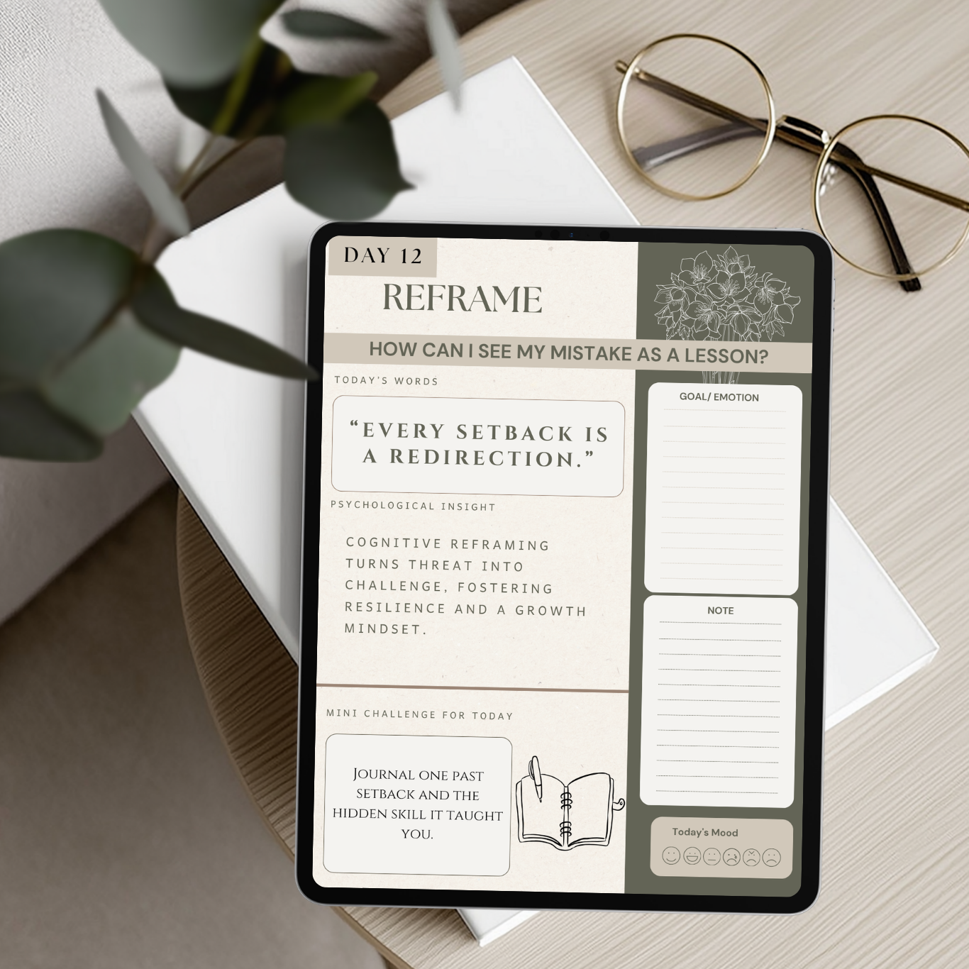 ♡ The Healing Mind Journal – 30-Day Self-Care Challenge (CBT & Neuroscience-Inspired)